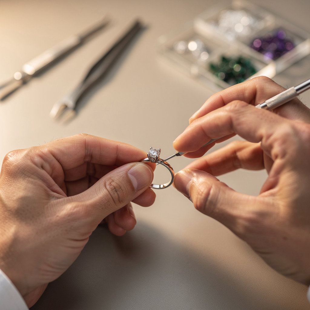 Wechsler & Goodman Jewelry expert craftsman using precision tools for quality jewelry repair in San Diego